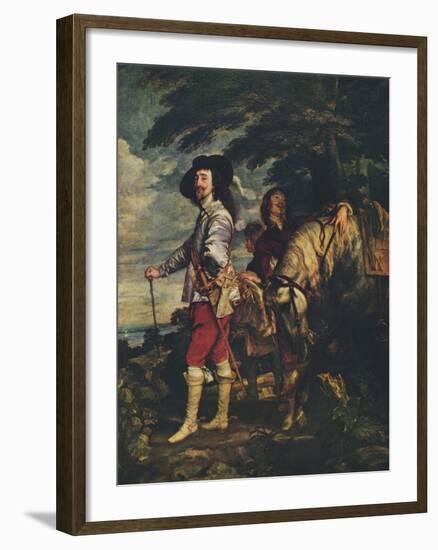 'Charles I at the Hunt', c1635-Anthony Van Dyck-Framed Giclee Print