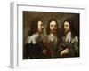 Charles I in Three Positions (1600-49) Painting after Van Dyck-Carlo Maratta or Maratti-Framed Giclee Print