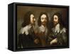 Charles I in Three Positions (1600-49) Painting after Van Dyck-Carlo Maratta or Maratti-Framed Stretched Canvas