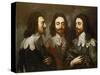 Charles I in Three Positions (1600-49) Painting after Van Dyck-Carlo Maratta or Maratti-Stretched Canvas