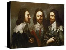 Charles I in Three Positions (1600-49) Painting after Van Dyck-Carlo Maratta or Maratti-Stretched Canvas