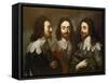 Charles I in Three Positions (1600-49) Painting after Van Dyck-Carlo Maratta or Maratti-Framed Stretched Canvas