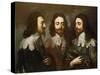 Charles I in Three Positions (1600-49) Painting after Van Dyck-Carlo Maratta or Maratti-Stretched Canvas