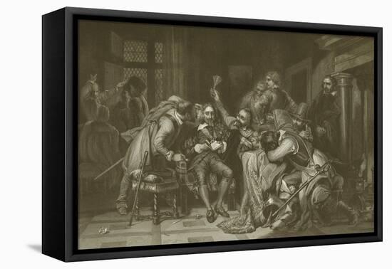 Charles I Insulted by Cromwell 's Soldiers-Hippolyte Delaroche-Framed Stretched Canvas