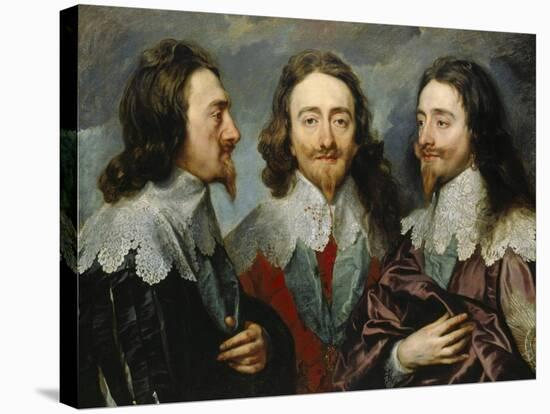 Charles I, King of England (1600-164), from Three Angles (The Triple Portrai), 1636-Sir Anthony Van Dyck-Stretched Canvas