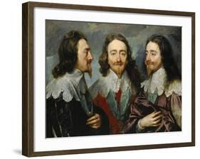 Charles I, King of England (1600-164), from Three Angles (The Triple Portrai), 1636-Sir Anthony Van Dyck-Framed Giclee Print