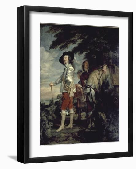 Charles I, King of England, at the Hunt-Sir Anthony Van Dyck-Framed Giclee Print