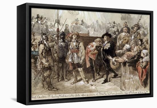 Charles I Leaving Westminster Hall after His Trial, 1870-John Gilbert-Framed Stretched Canvas