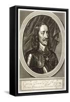 Charles I of England in Armour-G. Faithorne-Framed Stretched Canvas