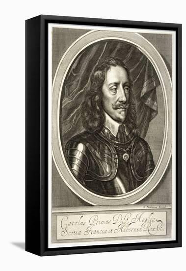 Charles I of England in Armour-G. Faithorne-Framed Stretched Canvas