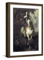 Charles I on Horseback-Sir Anthony Van Dyck-Framed Art Print