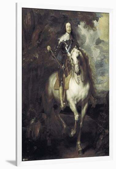 Charles I on Horseback-Sir Anthony Van Dyck-Framed Premium Giclee Print