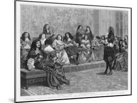 Charles II and His Court at the Palace During the Plague of London, C1665-1666-null-Mounted Giclee Print