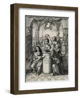 Charles II as Patron of the Royal Society-John Evelyn-Framed Giclee Print