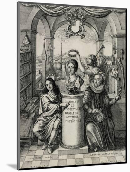 Charles II as Patron of the Royal Society-John Evelyn-Mounted Giclee Print