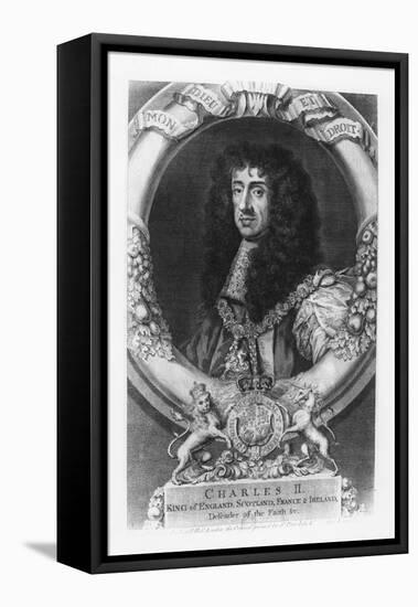 Charles II, King of England-George Vertue-Framed Stretched Canvas