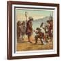 Charles II Lands at Dover and is Saluted as King of England by General Monk Who Kneels Before Him-Joseph Kronheim-Framed Art Print