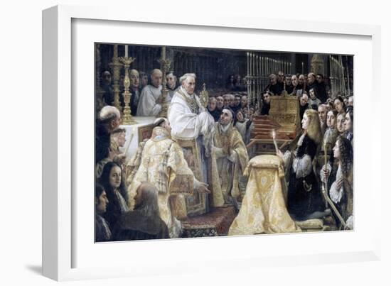 Charles II of Spain in Adoration of the Holy Eucharist, 1685-1690-Claudio Coello-Framed Giclee Print