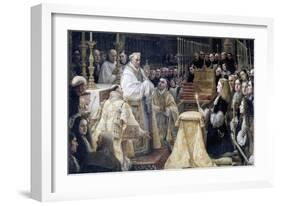 Charles II of Spain in Adoration of the Holy Eucharist, 1685-1690-Claudio Coello-Framed Giclee Print