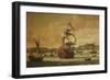 Charles II on Board a Two Decker Man-O-War off Dover-Jacob Knyff Knijff-Framed Giclee Print