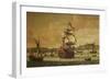 Charles II on Board a Two Decker Man-O-War off Dover-Jacob Knyff Knijff-Framed Giclee Print