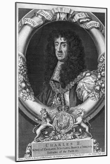 Charles II (Vertue Eng.)-George Vertue-Mounted Art Print