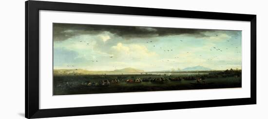 Charles III of Bourbons Hunting Coots on Lake Patria, Southern Italy-Claude Joseph Vernet-Framed Premium Giclee Print