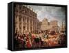 Charles III Visiting Saint Peter's Basilica, Rome, 1746-Giovanni Paolo Pannini-Framed Stretched Canvas