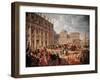 Charles III Visiting Saint Peter's Basilica, Rome, 1746-Giovanni Paolo Pannini-Framed Giclee Print