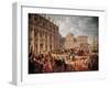 Charles III Visiting Saint Peter's Basilica, Rome, 1746-Giovanni Paolo Pannini-Framed Giclee Print