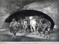 Entrance to the Adelphi Wharf Showing Work Horses and Two Men, Westminster, London, C1850-Charles Joseph Hullmandel-Giclee Print