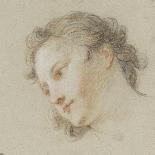 The Head of a Girl Looking to the Left-Charles Joseph Natoire-Giclee Print