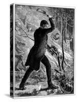 Charles Kingsley Fighting a Fire, British Writer and Cleric-null-Stretched Canvas