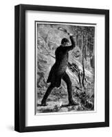 Charles Kingsley Fighting a Fire, British Writer and Cleric-null-Framed Premium Giclee Print