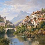 River Scene in France-Charles Kuwasseg-Giclee Print