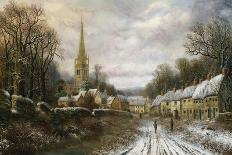 Yardley Church, near Birmingham, in the Snow-Charles Leaver-Giclee Print