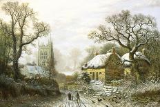 Yardley Church, near Birmingham, in the Snow-Charles Leaver-Giclee Print