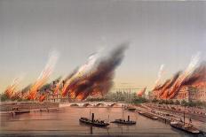 The Gunboat 'La Farcy' Moored in the Seine During the Burning of the Tuileries and the Conseil…-Charles Leduc-Mounted Giclee Print