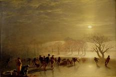Skaters: Duddingston Loch by Moonlight, 1857-Charles Lees-Giclee Print