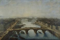 Vue cavalière de Paris prise au-dessus du pont Royal, vers la Cité-Charles-Léopold de Grevenbroeck-Stretched Canvas