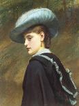 The Blue Hat-Charles Lidderdale-Stretched Canvas