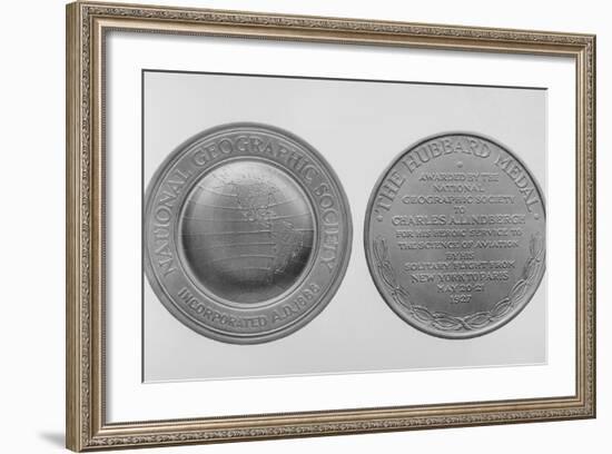 Charles Lindberg's Hubbard Gold Medal-null-Framed Photographic Print