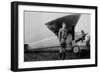 Charles Lindbergh (1902-1974) American Aviator in Front of His Plane Spirit of Saint Louis-null-Framed Photo