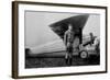 Charles Lindbergh (1902-1974) American Aviator in Front of His Plane Spirit of Saint Louis-null-Framed Photo