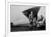 Charles Lindbergh (1902-1974) American Aviator in Front of His Plane Spirit of Saint Louis-null-Framed Photo