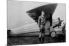 Charles Lindbergh (1902-1974) American Aviator in Front of His Plane Spirit of Saint Louis-null-Mounted Photo