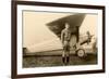 Charles Lindbergh and Plane-null-Framed Art Print