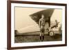 Charles Lindbergh and Plane-null-Framed Art Print