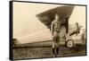 Charles Lindbergh and Plane-null-Framed Stretched Canvas