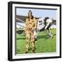 Charles Lindbergh and the Plane in Whch He Flew across the Atlantic, Solo.-John Keay-Framed Premium Giclee Print